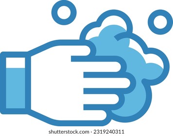 Hand Washing Blue Icon, Vector Icon