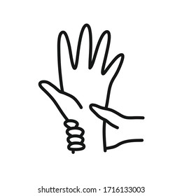 hand washing doodle icon, vector illustration