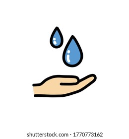 hand washing doodle icon, vector illustration