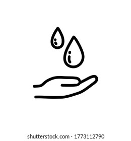 hand washing doodle icon, vector illustration