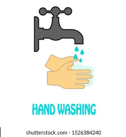 Hand washing flat icon isolated on white background. Vector illustration.