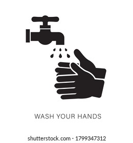 Hand Washing Flat Icon Isolated on white Vector.