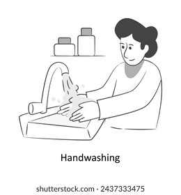 Handwäsche Flat Style Design Vektor-Illustration. Bestandsimulation