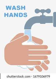 Ilustración de estilo plano lavado a mano. Brote pandémico del nuevo coronavirus Covid-19 2019-nCoV. Protección contra el coronavirus. Ilustración vectorial. 