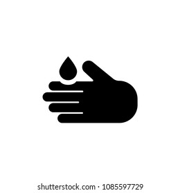 Hand Washing. Flat Vector Icon. Simple black symbol on white background