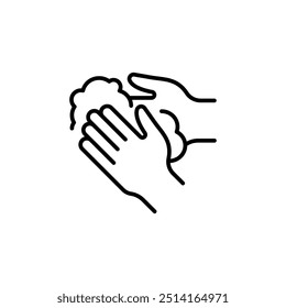 Hand Washing with Foam icon. Simple hand washing icon with foam for social media, app, and web design. Vector illustration