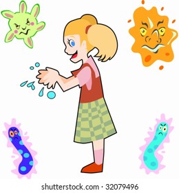 hand washing girl