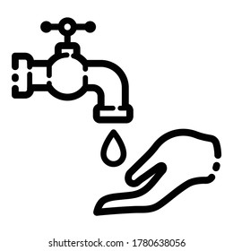 Hand Washing Hygiene Flat Icon Isolated On White Background
