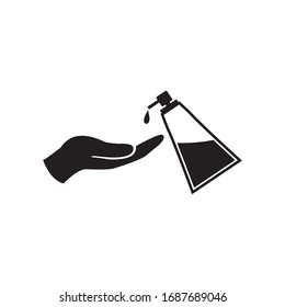 Hand washing, hygiene vector icon, soap dispenser, bottle icon