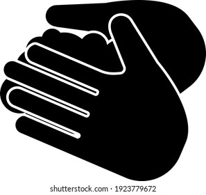 Hand Washing Icon. Black Stencil Design. Vector Illustration.