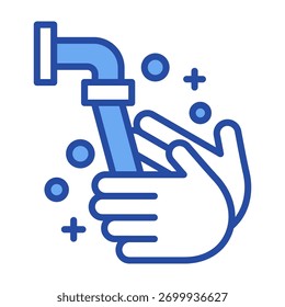 Ícone De Lavagem De Mão Ilustração De Vetor Azul