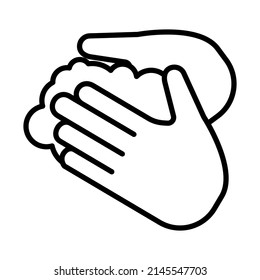 Hand Washing Icon. Bold outline design with editable stroke width. Vector Illustration.