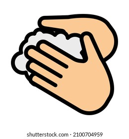 Hand Washing Icon. Editable Bold Outline With Color Fill Design. Vector Illustration.
