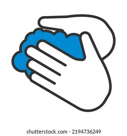 Hand Washing Icon. Editable Bold Outline With Color Fill Design. Vector Illustration.