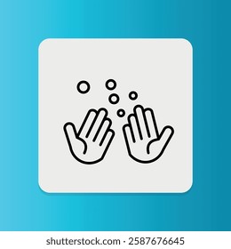 Hand washing icon. Editable stroke. Vector illustration