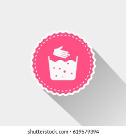 hand washing icon with long shadow