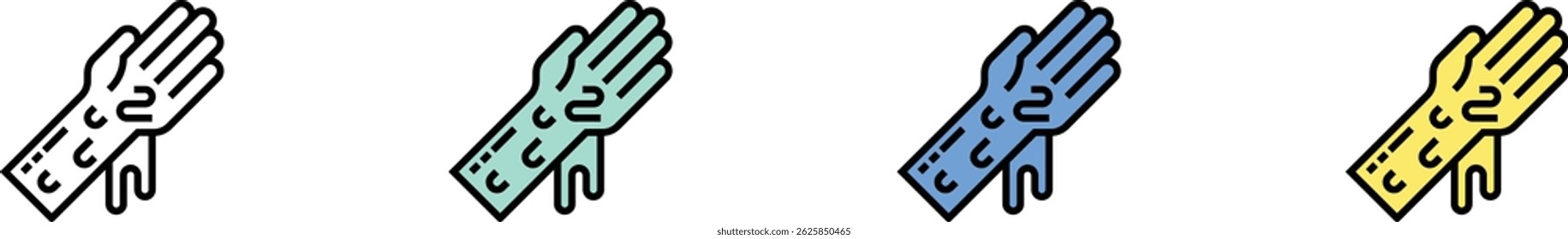 hand washing icon. Outline, Green, Blue and Yellow Style Design Isolated On White Background