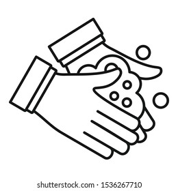 Hand washing icon. Outline hand washing vector icon for web design isolated on white background