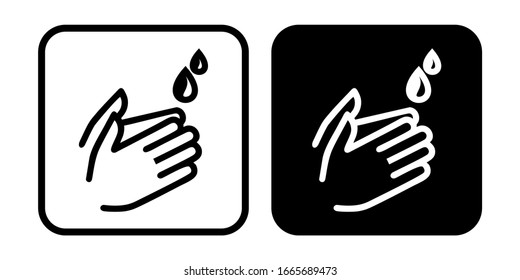 Hand washing icon silhouette isolated on white background