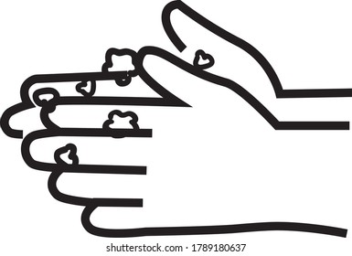Hand washing icon. Simple design. Line vector illustration
