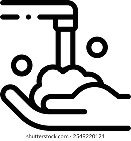 Handwaschsymbol. Design mit dünnen linearen Stilen einzeln auf weißem Hintergrund