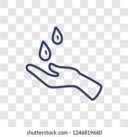 Icono de lavado de manos. Concepto moderno del logotipo de lavado de manos lineal sobre fondo transparente de la recogida de limpieza