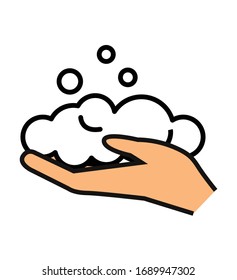 Icono de lavado de mano signo plano llenado de vectores aislado en la ilustración de símbolo de higiene blanca eps 10
