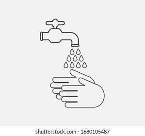 Hand washing icon. Vector illustration, flat design.
