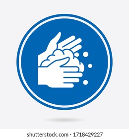  Hand washing icon. Vector illustration isolated. Simple pictogram for graphic and web design.