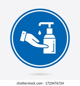  Hand washing icon. Vector illustration isolated. Simple pictogram for graphic and web design.