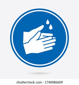  Icono de lavado de manos. Ilustración vectorial aislada. Pictograma simple para diseño gráfico y web.