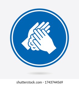  Icono de lavado de manos. Ilustración vectorial aislada. Pictograma simple para diseño gráfico y web.