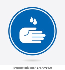  Hand washing icon. Vector illustration isolated. Simple pictogram for graphic and web design.