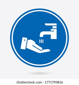  Hand washing icon. Vector illustration isolated. Simple pictogram for graphic and web design.
