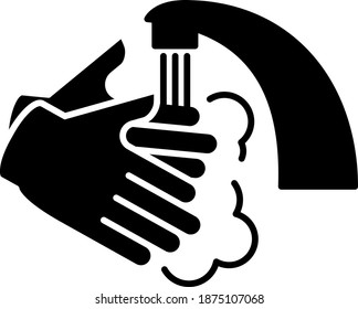 Icono de lavado de manos, ilustración vectorial