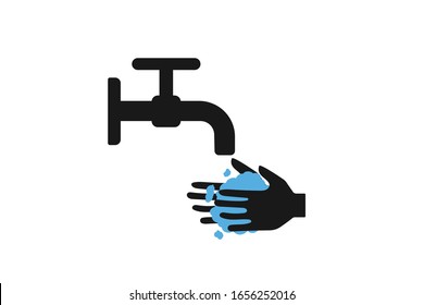 Hand washing icon vector isolate 