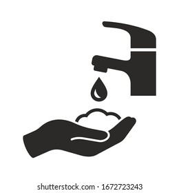 Icono de lavado de manos. Icono del vector aislado en fondo blanco.