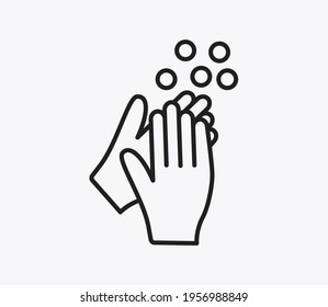 Plantilla de diseño del logotipo del vector del icono de lavado de manos
