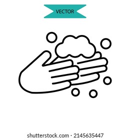 hand washing icons  symbol vector elements for infographic web