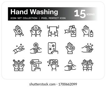 Hand Washing icons for web design, book, ads, app, project etc.