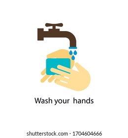 Hand washing. Infographics. Vector image. Covid-19, virus prevention.