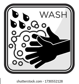 Hand washing line icon. Washing hands with soap vector sign