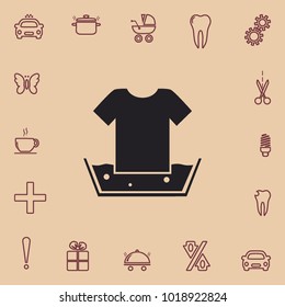 Hand washing of linen sign, vector icon