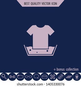 Hand washing of linen sign, vector icon