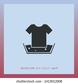 Hand washing of linen sign, vector icon