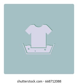 Hand washing of linen sign, vector icon