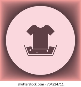 Hand washing of linen sign, vector icon