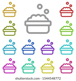 Hand washing multi color icon. Simple thin line, outline vector of laundry icons for ui and ux, website or mobile application