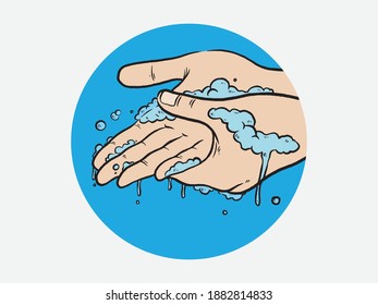 Hand Washing For Prevent Illness And Hygiene, Keep Your Healthy, Sanitary, Infection, Sickness, Healthy, Vector illustration of Handwashing. flat icon design