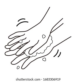Procedimiento de lavado a mano nº 3, frote la parte posterior de la mano con la palma.